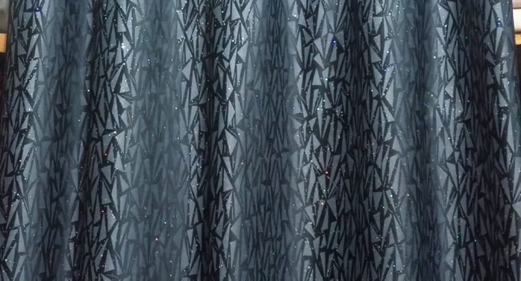 2 fancy black moonlight curtains