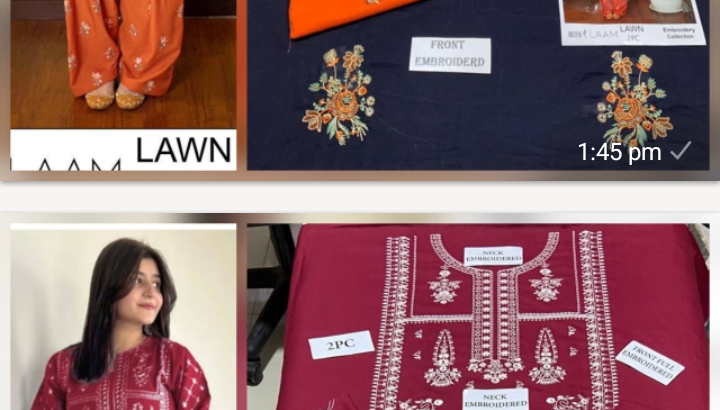 2pc embroidery lawn