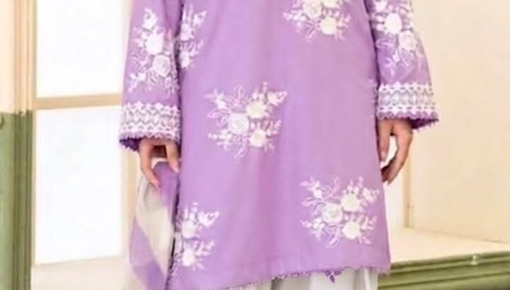 3 pc lawn 90/70 embroidery