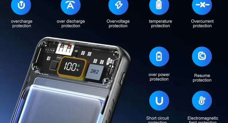 Noor Mart Transparent Fast Charging Power Bank – 22.5W PD
