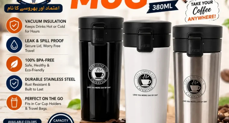 Vacuum Insulated Travel Mug – 380ml ☕Keep Your Drinks Hot or Cold Anytime, Anywhere!