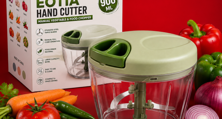 🥗 Eotia Hand Cutter – 900ML Manual Vegetable and Food Chopper